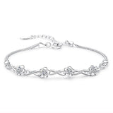 925 Silver Plum Bracelet Purple Zircon Crystal Women's Jewelry