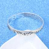 925 Sterling Silver Heart Bracelet - Sanskrit Bangle Religious Jewelry