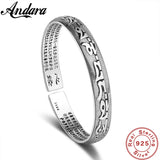 925 Sterling Silver Heart Bracelet - Sanskrit Bangle Religious Jewelry
