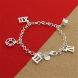 925 Silver Roman Pendant Bracelet Charm Jewelry Gift