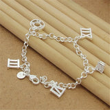 925 Silver Roman Pendant Bracelet Charm Jewelry Gift