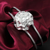 925 Sterling Silver Rose Flower Bracelet for Women Charm Jewelry