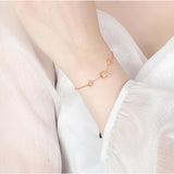 925 Sterling Silver Bracelet Rose Small Circle Woman Glamour Jewelry