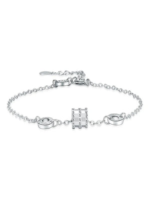 925 Sterling Silver Bracelet Rose Small Circle Woman Glamour Jewelry