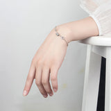 925 Sterling Silver Bracelet Rose Small Circle Woman Glamour Jewelry