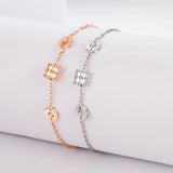 925 Sterling Silver Bracelet Rose Small Circle Woman Glamour Jewelry