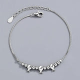 925 Silver Bracelet Fish Charm Women Jewelry Lady Accessories