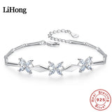 925 Silver Bracelet Dolphin Amethyst Women Engagement Charm Jewelry
