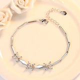 925 Silver Bracelet Dolphin Amethyst Women Engagement Charm Jewelry