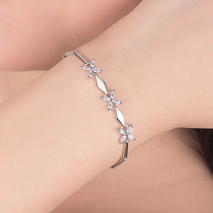 925 Silver Dolphin Amethyst Bracelet Women Charm Jewelry Gift