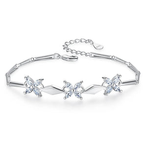 925 Silver Bracelet Dolphin Amethyst Women Engagement Charm Jewelry