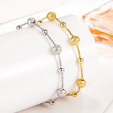 925 Silver Bracelet Frosted Beads 18k Adjust