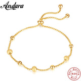 925 Silver Bracelet Frosted Beads 18k Adjust