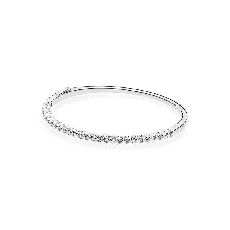 925 Silver Sparkling Wishbone Heart Pav? Crystal Bracelet