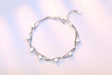 925 Silver Bracelet Double Chain Adjustable Anklet S-B167