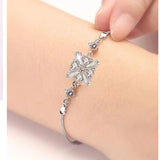 925 Silver Bracelet Square Crystal Jewelry For Women