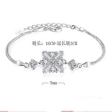 925 Silver Bracelet Square Crystal Jewelry For Women