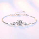 925 Silver Bracelet Square Crystal Jewelry For Women