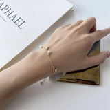 925 Silver Starfish Bracelet with Pearl Chain - Fine Jewelry Gift
