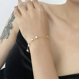 925 Silver Starfish Bracelet with Pearl Chain - Fine Jewelry Gift