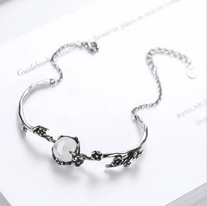 925 Silver Vintage Thai Moonlight Stone Bangle