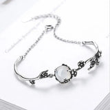 925 Silver Vintage Thai Moonlight Stone Bangle