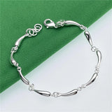 925 Silver Water Drops Chain Bracelet, Wedding Party Jewelry