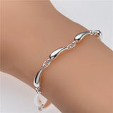 925 Silver Water Drops Chain Bracelet, Wedding Party Jewelry