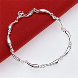 925 Silver Water Drops Chain Bracelet, Wedding Party Jewelry