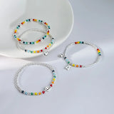 925 Silver Bracelet Smiling Face Rainbow Cloud Love Bear Beads