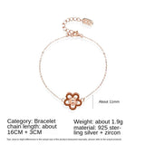 925 Silver Bracelet with Red Gems