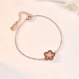 925 Silver Bracelet with Red Gems