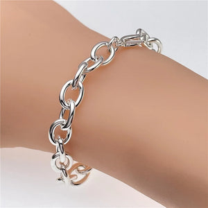 925 Silver Women's Chain Bracelet, Wedding & Party Jewelry