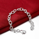 925 Silver Women's Chain Bracelet, Wedding & Party Jewelry