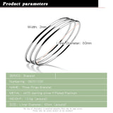 925 Sterling Silver Bracelet Women's Solid Silver Three Circles Lady Jewelery