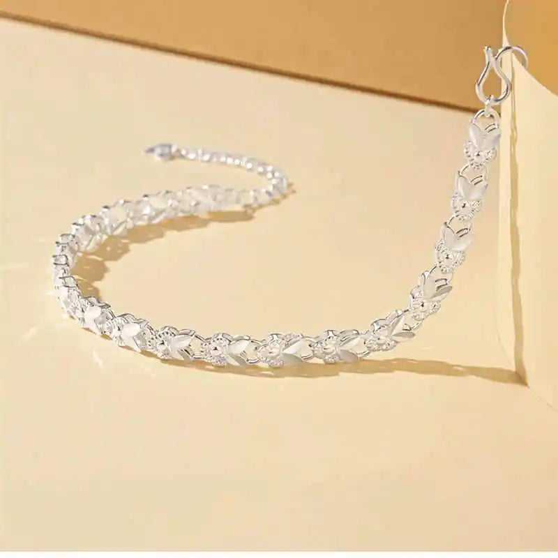 925 Sterling Silver Bracelet Chain Classic Lady Jewelry