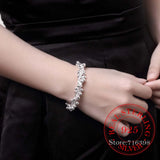 925 Silver Bracelet for Women Six Tassels Beads OL Special Gift