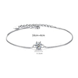 925 Silver Zircon Chain Bracelet for Women Classic Party Jewelry