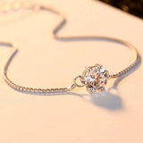 925 Silver Zircon Chain Bracelet for Women Classic Party Jewelry
