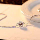 925 Silver Zircon Chain Bracelet for Women Classic Party Jewelry