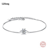 925 Silver Zircon Chain Bracelet for Women Classic Party Jewelry