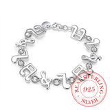 925 Silver Music Note Bracelet for Women