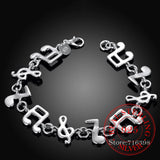 925 Silver Music Note Bracelet for Women