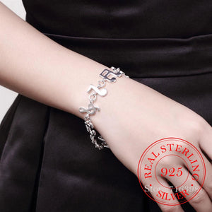 925 Silver Music Note Bracelet for Women