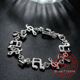925 Silver Music Note Bracelet for Women