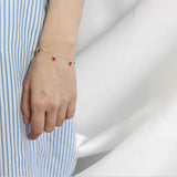 925 Silver Bracelet Glaze Red Heart Charm Party Jewelry
