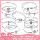 925 Silver Bracelet Butterfly & Heart Charms Original Charm Jewelry