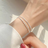 925 Silver Bracelets Sparkling Gypsophila Double Layer Party Jewelry