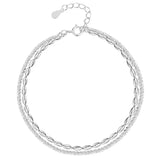 925 Silver Bracelets Sparkling Gypsophila Double Layer Party Jewelry