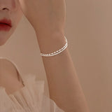 925 Silver Bracelets Sparkling Gypsophila Double Layer Party Jewelry